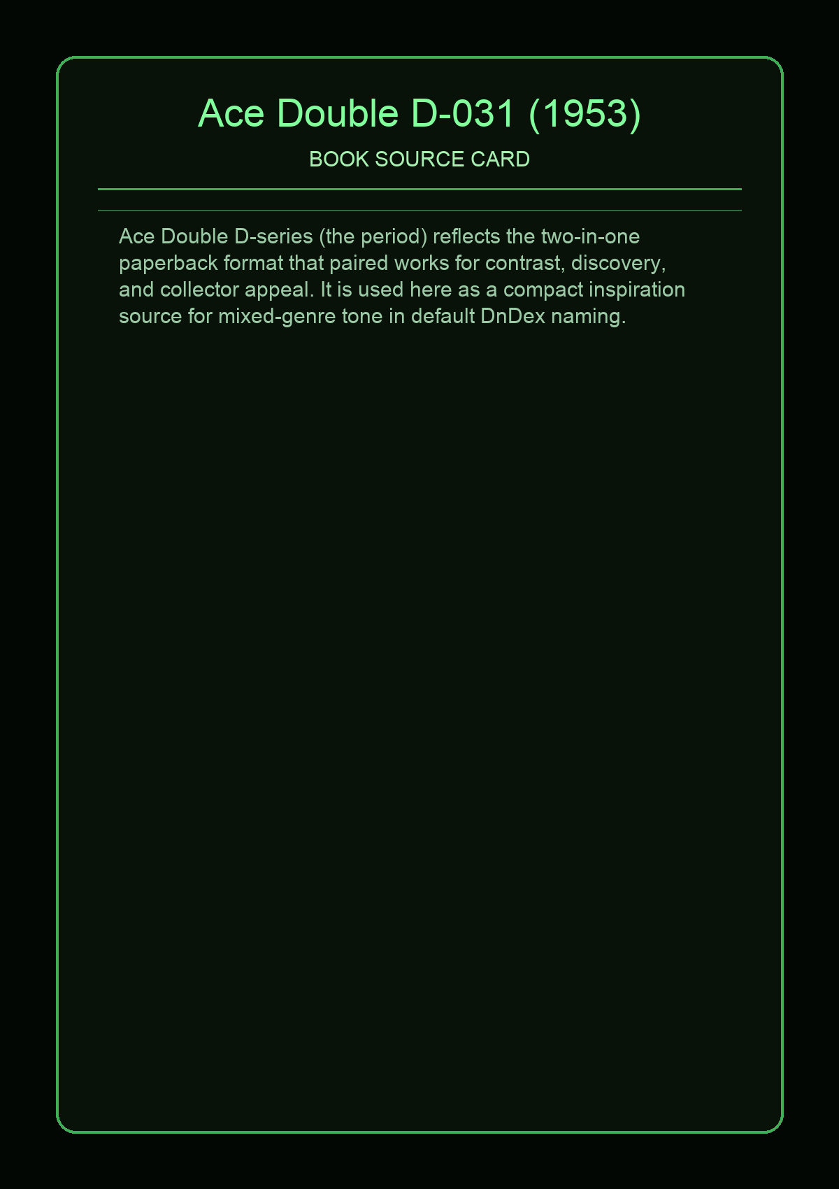 Ace Double D-031 (1953)