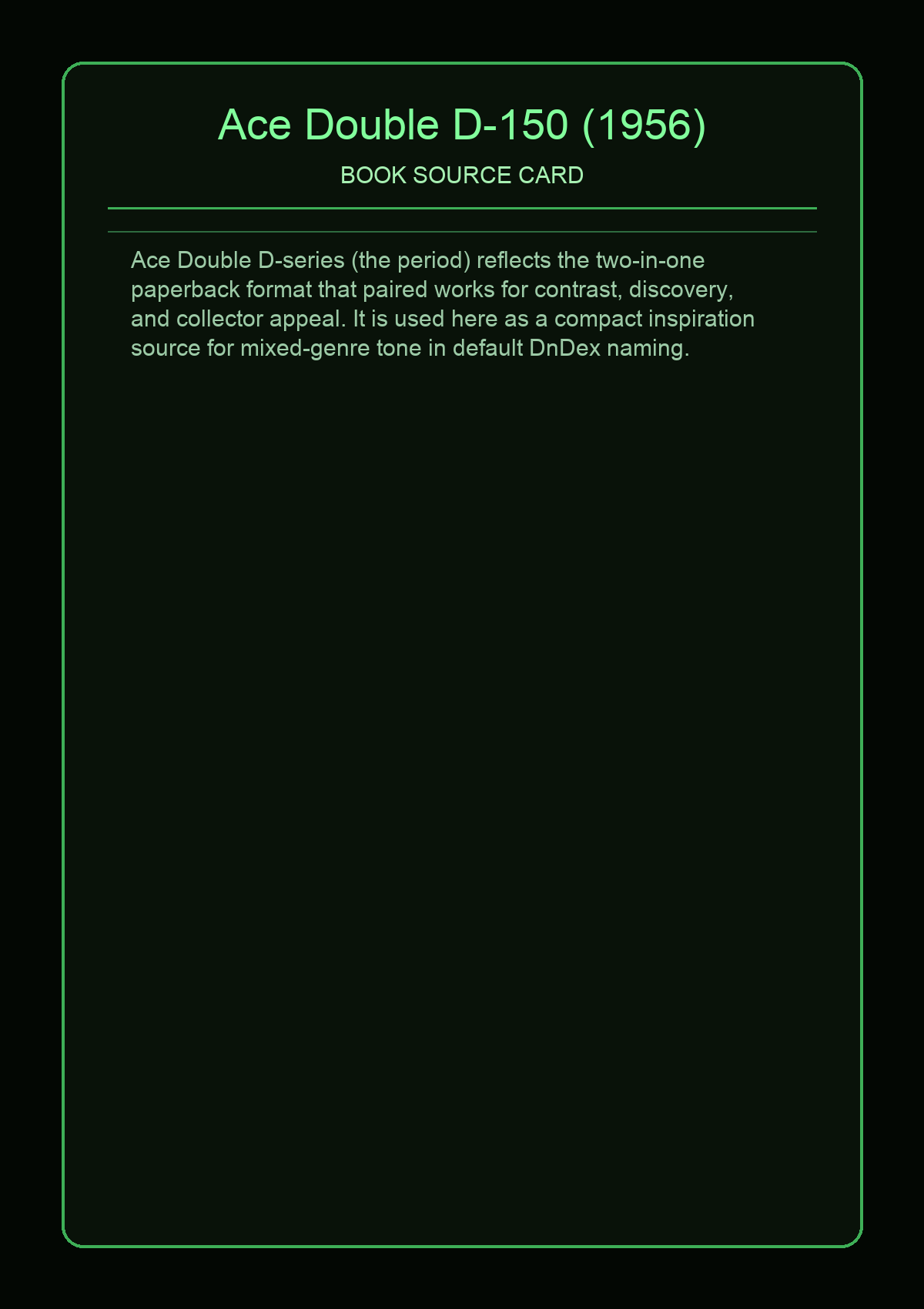 Ace Double D-150 (1956)