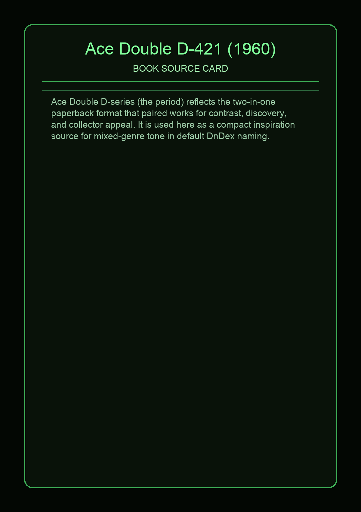 Ace Double D-421 (1960)