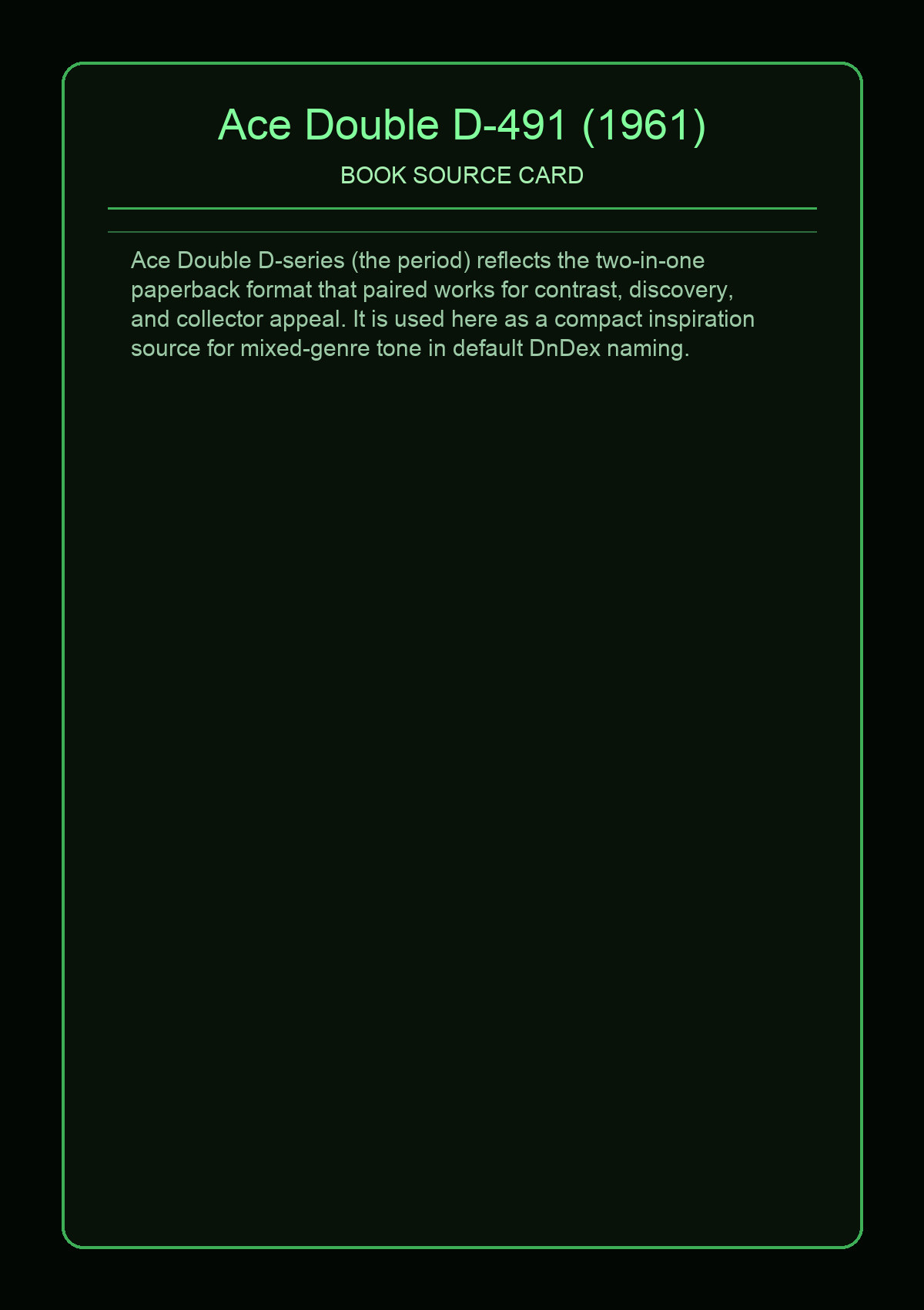 Ace Double D-491 (1961)