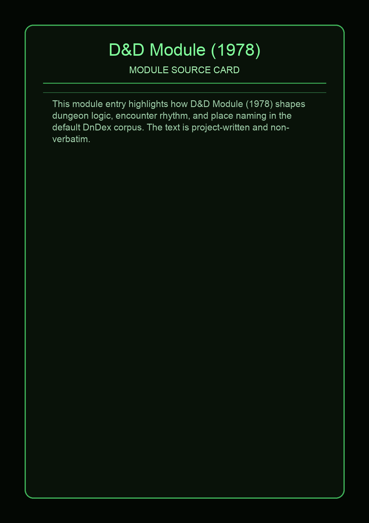 D&D Module (1978)