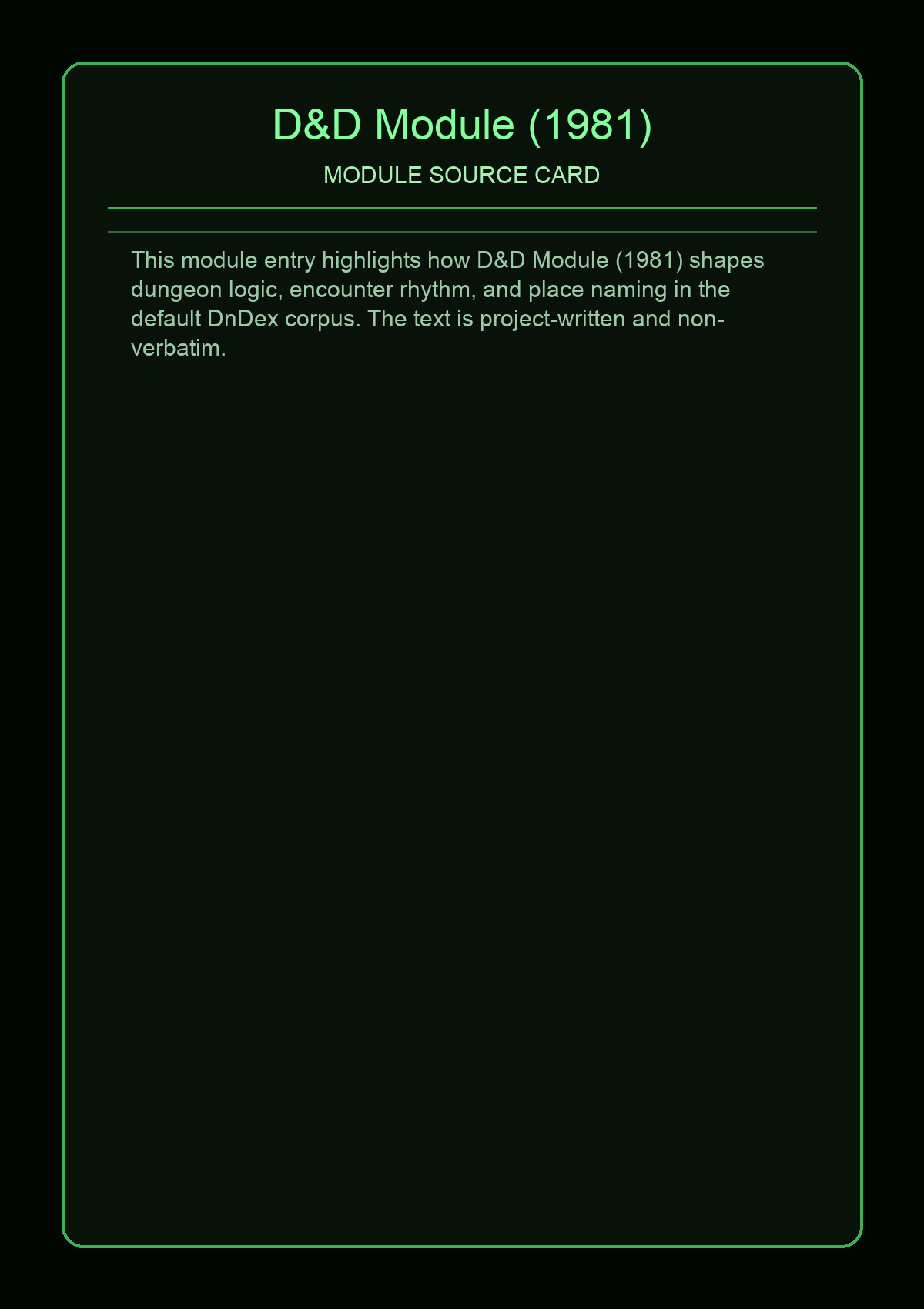 D&D Module (1981)