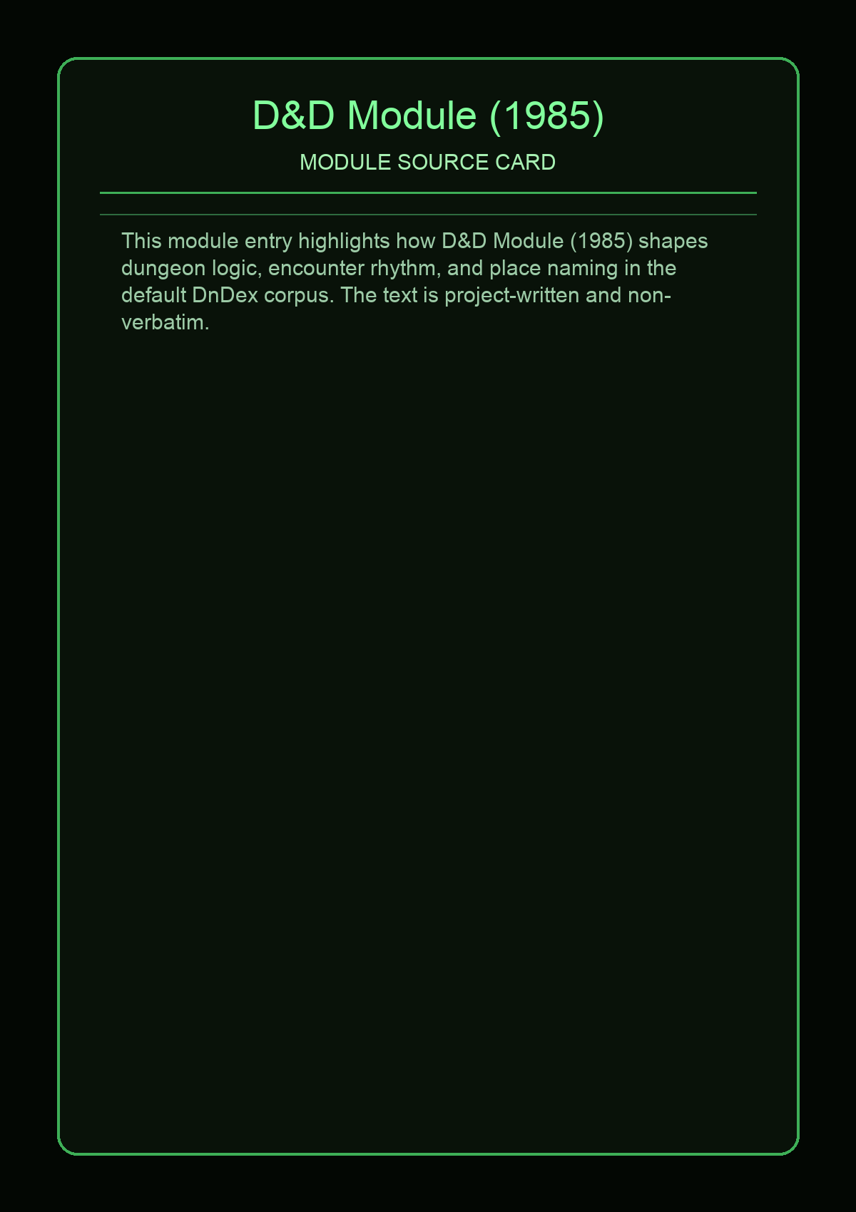 D&D Module (1985)