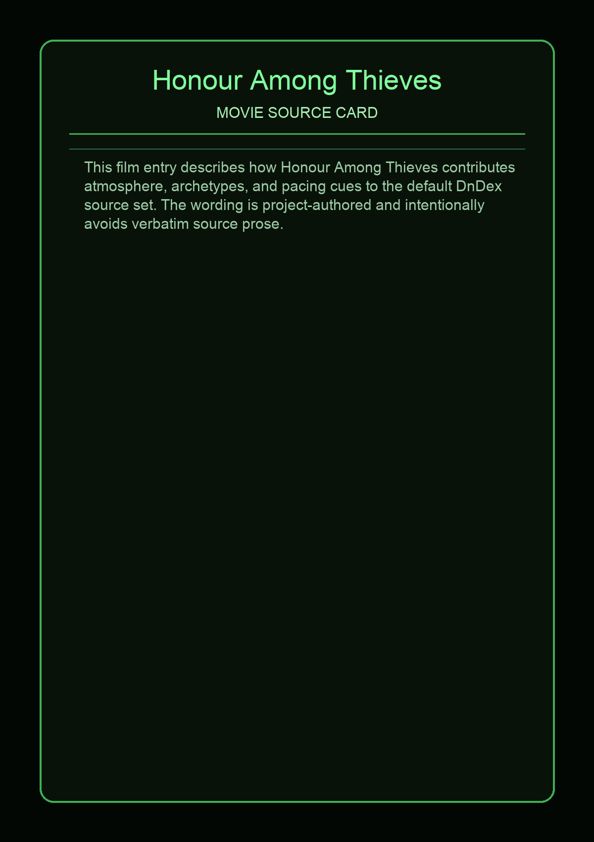 Honour Among Thieves